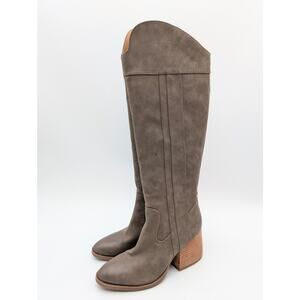 Korks Scarlet Western Block Heel Tall Boots Women's Taupe Size US7.5M EU38